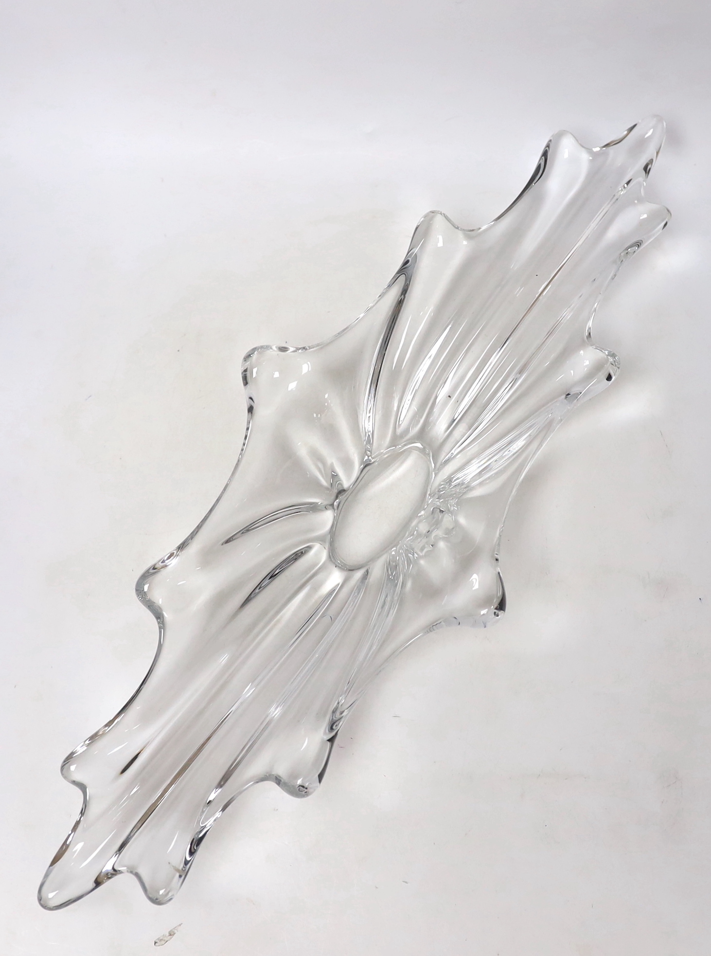 A French 1960s Vannes glass centrepiece, 68cm